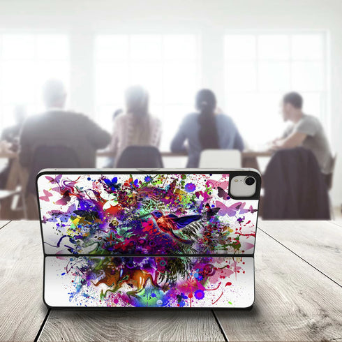 Skin sticker for Smart Keyboard Folio 11-inch iPad Pro 1st-4th generation iPad Air 4th-5th generation Full skin sticker Full front and back protection sticker Popular 012273 Paint Colorful Bird