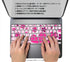 Magic Keyboard 専用 iPadPro11inch 13inch(M4) 2024 第5世代 対応 キーボード用スキンシール キートップ ステッカー アイパッド ノートパソコン アクセサリー 保護 020806 マスクデザイン 宇宙 惑星 ピンク 白 花 005368