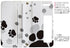 iPhone 15 6.1 inch notebook-style case with printed interior, cover, compatible with all carriers, notebook-style case, magnetic, closes snugly, leather case, card storage, pocket, 010216, animal, paw print, white, black