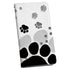 iPhone 15 6.1 inch notebook-style case with printed interior, cover, compatible with all carriers, notebook-style case, magnetic, closes snugly, leather case, card storage, pocket, 010216, animal, paw print, white, black