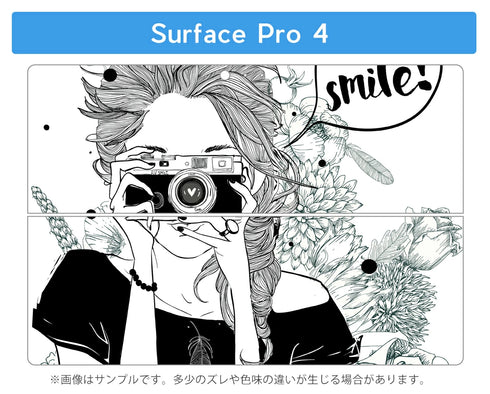 Surface Pro7 (2019) Pro6 Pro2017 pro4 用 スキンシール igsticker サーフェス ノートブック ノートパソコン カバー ケース フィルム ステッカー アクセサリー 保護 011936 イラスト モノトーン カメラ