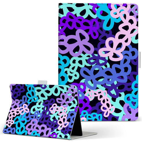 iPad mini 4 用 タブレット ケース Apple ipadmini4 Mサイズ 手帳型 タブレットケース カバー レザー フリップ ダイアリー 二つ折り 革 011860 模様 ブルー かわいい