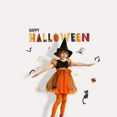 Halloween ☆ Sticker-type wall stickers that can be attached to glass Halloween Halloween party letters witch candy Halloween wall sticker Halloween pumpkin Halloween unique letters 032538